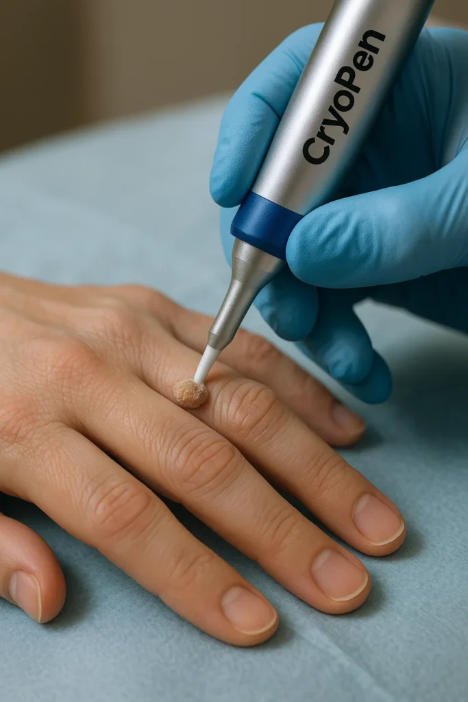 example of cryopen wart removal Ryton-on-Dunsmore treatment on a persons finger
