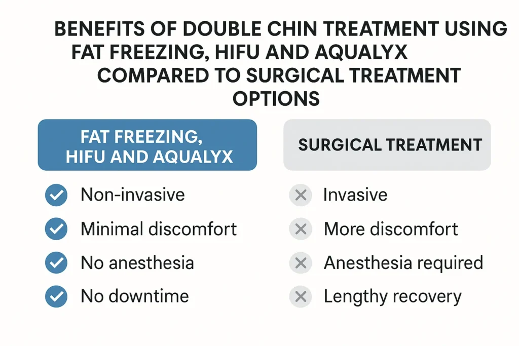 Graphic about the benefits of double chin treatment Ryton-on-Dunsmore - from LA LIPO