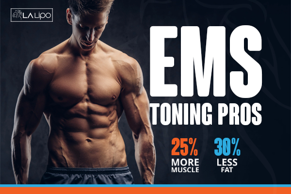 Graphic of man with toned body showing the benefits of LA-EMS Body Sculpting Ryton-on-Dunsmore treatment